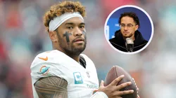 Head coach Mike McDaniel of the Miami Dolphins speaks to the media during the NFL Scouting Combine at the Indiana Convention Center on February 25, 2025 in Indianapolis, Indiana.