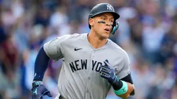 Aaron Judge #99 of the New York Yankees rounds the bases after hitting a home run during the first inning against the Kansas City Royals at Kauffman Stadium on June 10, 2025 in Kansas City, Missouri.