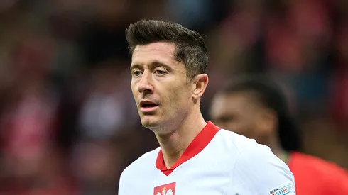 Robert Lewandowski of Poland looks on during the UEFA Nations League 2024/25 League A Group A1 match between Poland and Portugal