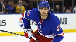 Matthew Robertson #29 of the New York Rangers skates against the Tampa Bay Lightning at Madison Square Garden on April 17, 2025 in New York City.