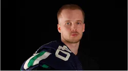 Elias Pettersson during the 2023 NHL All-Star Game at FLA Live Arena.