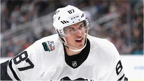 Sidney Crosby #87 of the Pittsburgh Penguins skates against the Central Division All-Stars during the 2019 Honda NHL All-Star Game at SAP Center on January 26, 2019 in San Jose, California.