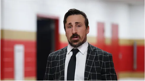 Brad Marchand #63 of the Florida Panthers arrives before playing the Edmonton Oilers in Game Three of the 2025 Stanley Cup Final at Amerant Bank Arena on June 09, 2025 in Sunrise, Florida.