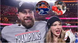 Taylor Swift and Travis Kelce are in attendance for Game 4 of the Stanley Cup Final between the Florida Panthers and the Edmonton Oilers.