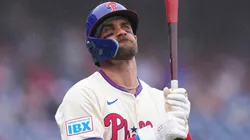 Bryce Harper, the franchise’s most prominent star today, in action for the Phillies.