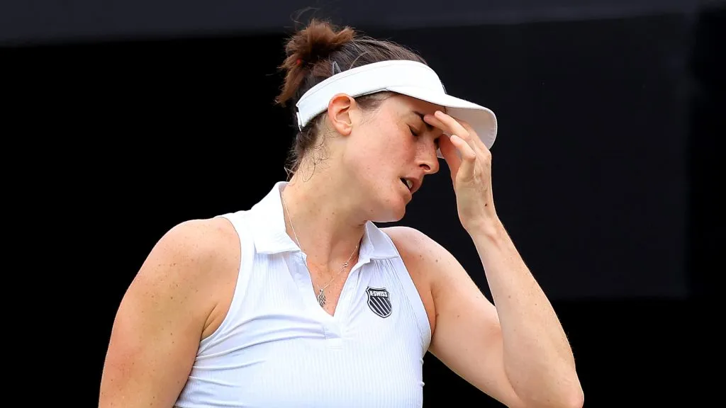 Marino reacts against Lin Zhu of China in the Women’s Singles Quarter Final match during Day Seven of the Rothesay Classic Birmingham (&nbsp;Stephen Pond/Getty Images for LTA)