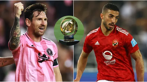 Inter Miami star Lionel Messi and Al-Ahly star Mohamed Abdelmoneim.
