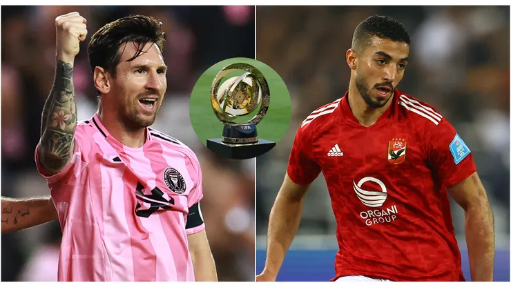 Inter Miami star Lionel Messi and Al-Ahly star Mohamed Abdelmoneim.