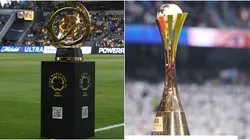 2025 FIFA Club World Cup trophy and FIFA Intercontinental Cup trophy.