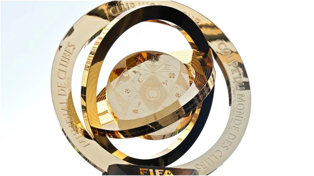 A detailed view of the FIFA Club World Cup trophy – Orlando Ramirez/Getty Images