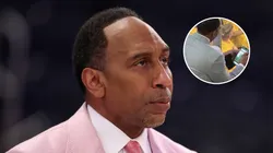 Stephen A. Smith, NBA analyst for ESPN, looks on before the Boston Celtics play the New York Knicks in Game Six of the Eastern Conference Second Round NBA Playoffs at Madison Square Garden on May 16, 2025 in New York City.