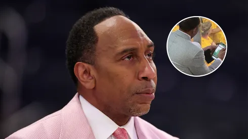 Stephen A. Smith, NBA analyst for ESPN, looks on before the Boston Celtics play the New York Knicks in Game Six of the Eastern Conference Second Round NBA Playoffs at Madison Square Garden on May 16, 2025 in New York City.