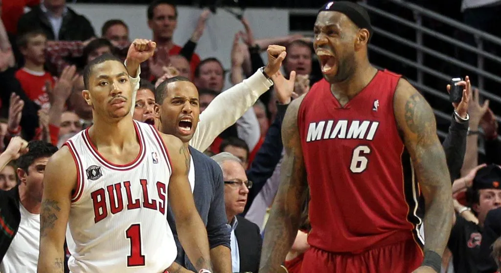 Derrick Rose and LeBron James