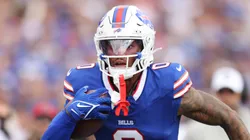 Keon Coleman #0 of the Buffalo Bills