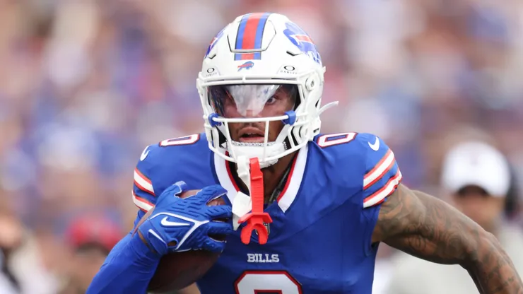 Keon Coleman #0 of the Buffalo Bills