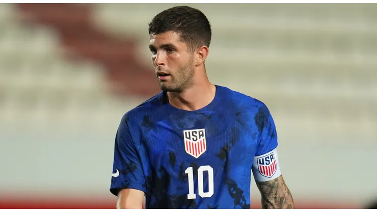 Christian Pulisic of The United States looks on during the International Friendly match between Saudi Arabia and United States at Estadio Nueva Condomina on September 27, 2022 in Murcia, Spain.