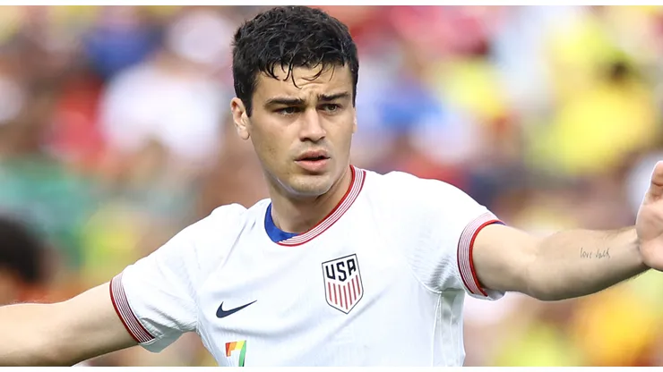 Gio Reyna #7 of United States reacts during the first half against Colombia at Commanders Field on June 08, 2024 in Landover, Maryland.