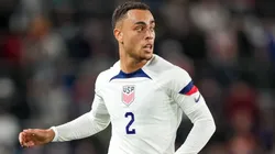 Sergino Dest #2 of United States looks to pass against Oman at Allianz Field on September 12, 2023 in St Paul, Minnesota.