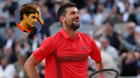 Novak Djokovic celebrates during 2025 Roland Garros