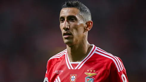 Angel Di Maria of SL Benfica looks on during the Supercopa de Portugal Final match between SL Benfica v FC Porto at Estadio Municipal de Aveiro on August 9, 2023.