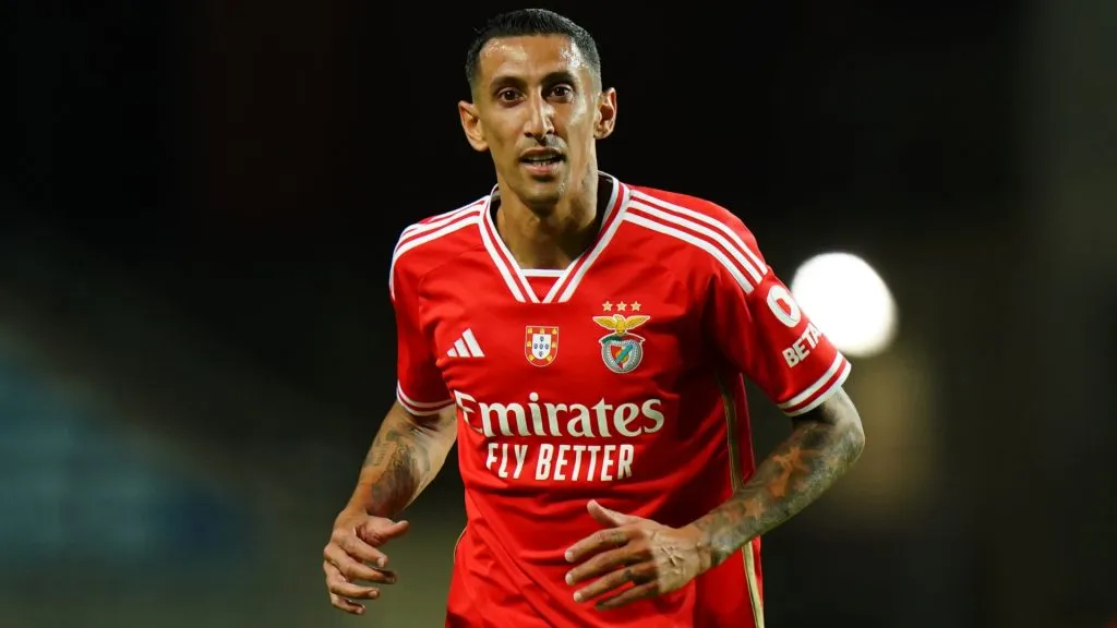 Angel Di Maria of SL Benfica during the Pre-Season Friendly match between SL Benfica and RC Celta de Vigo at Estadio Algarve on July 21, 2023. (Source: Gualter Fatia/Getty Images)