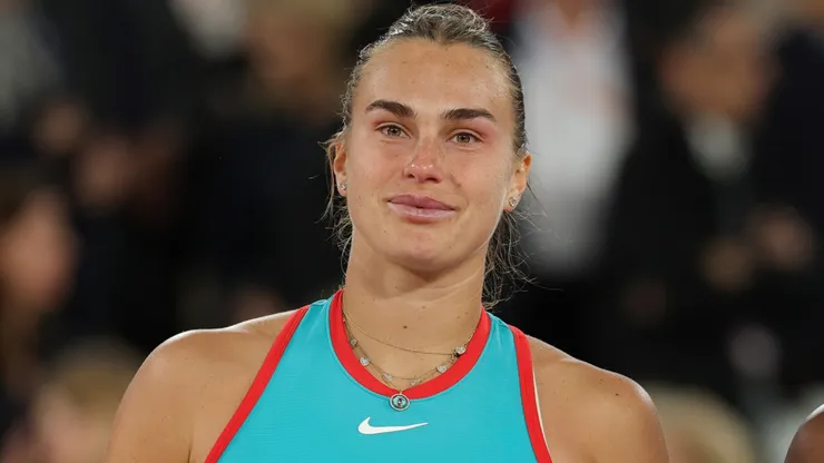 Aryna Sabalenka after the Women’s Singles Final match on Day Fourteen of the 2025 French Open at Roland Garros on June 07, 2025 in Paris, France.