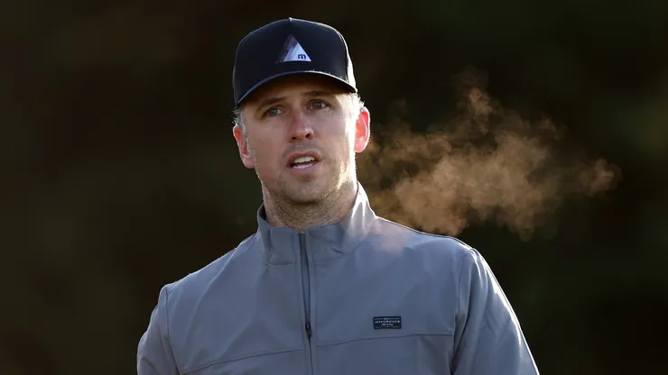 Retired baseball player Buster Posey walks off the tee box on the third hole prior to the AT&T Pebble Beach Pro-Am at Pebble Beach Golf Links on February 01, 2023 in Pebble Beach, California.
