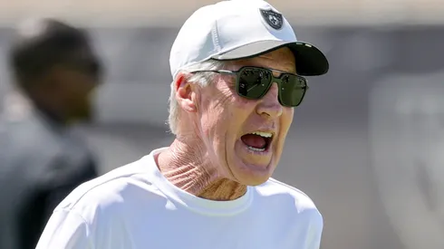 Head coach Pete Carroll of the Las Vegas Raiders walks on a field during mandatory minicamp at the Las Vegas Raiders Headquarters/Intermountain Healthcare Performance Center on June 12, 2025 in Henderson, Nevada.