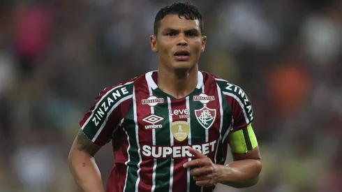 Thiago Silva of Fluminense looks on during the match between Fluminense and Juventude as part of Copa do Brasil 2024 at Maracana Stadium on August 7, 2024.
