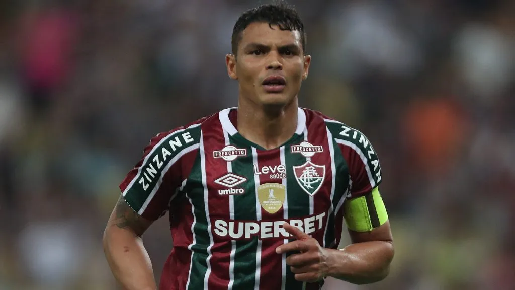 Thiago Silva of Fluminense celebrates winning the match at the end of the Copa CONMEBOL Libertadores match between Fluminense and Gremio at Maracana Stadium on August 20, 2024. (Source: Wagner Meier/Getty Images)