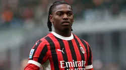 Rafael Leao of AC Milan looks on during the Serie A match between AC Milan and Parma Calcio at Stadio Giuseppe Meazza on January 26, 2025 in Milan, Italy.