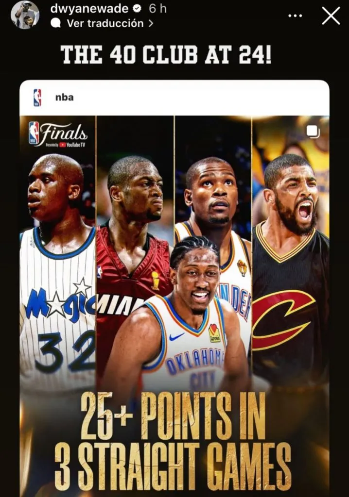 Dwyane Wade’s congratulations to Jalen Williams for accomplishing the major feat. (@dwyanewade)