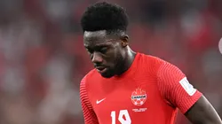 Alphonso Davies of Canada reacts after the FIFA World Cup Qatar 2022 Group F match between Canada and Morocco at Al Thumama Stadium on December 01, 2022 in Doha, Qatar.