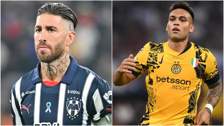 Sergio Ramos of Monterrey and Lautaro Martinez of Inter Milan.