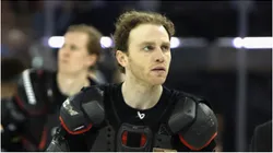 Patrick Kane #88 of the New York Rangers leaves the ice following a 3-2 loss to the Toronto Maple Leafs at Madison Square Garden on April 13, 2023 in New York City.