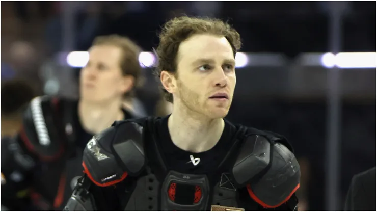 Patrick Kane #88 of the New York Rangers leaves the ice following a 3-2 loss to the Toronto Maple Leafs at Madison Square Garden on April 13, 2023 in New York City.
