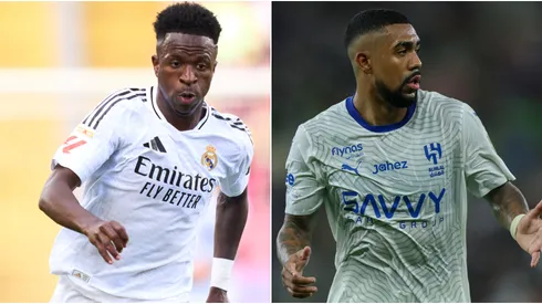 Real Madrid star Vinicius Jr and Al Hilal star Malcom.
