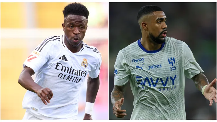 Real Madrid star Vinicius Jr and Al Hilal star Malcom.