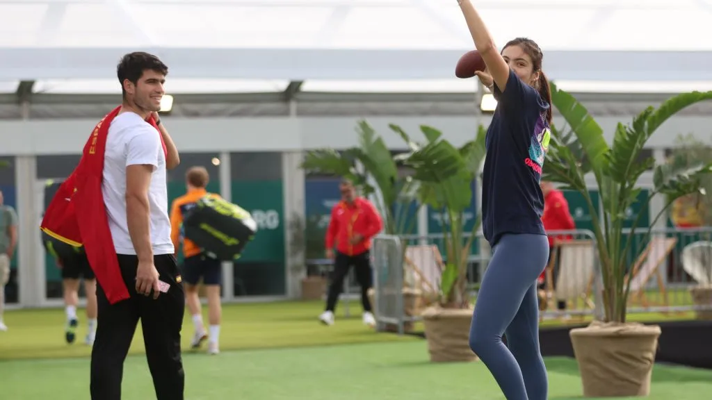 Carlos Alcaraz and Emma Raducanu at the Copa Davis/Billie Jean King Cup in 2024 (Getty Images)