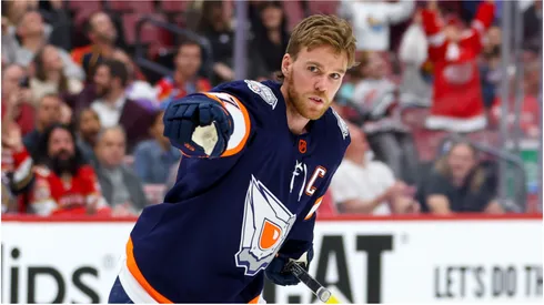 Connor McDavid #97 of the Edmonton Oilers competes in the Honda NHL Accuracy Shooting during the 2023 NHL All-Star Skills Competition at FLA Live Arena on February 03, 2023 in Sunrise, Florida
