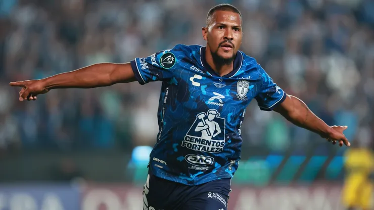 Salomon Rondon of Pachuca celebrates after scoring the team's first goal during the 2024 Concacaf Champions Cup final match between Pachuca and Columbus Crew on June 01, 2024.