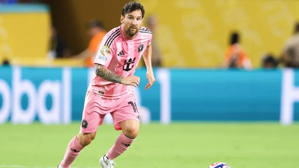 Lionel Messi playing during Inter Miami’s inaugural match in the FIFA Club World Cup (Megan Briggs/Getty Images)