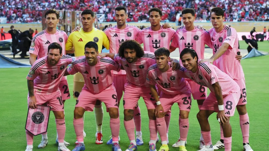 Inter Miami CF pose for a photo prior to the FIFA Club World Cup 2025 group A match between Al Ahly FC and Internacional CF Miami at Hard Rock Stadium on June 14, 2025. (Source: Kevin C. Cox/Getty Images)