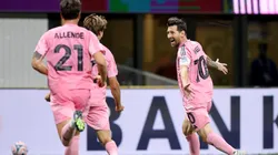 Lionel Messi #10 of Inter Miami CF celebrates scoring his team's second goal during the FIFA Club World Cup 2025 group A match against Porto.