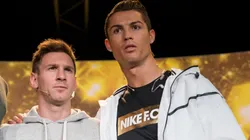 Lionel Messi and Cristiano Ronaldo pose after a press conference prior to the FIFA Ballon d'Or Gala on January 12, 2015