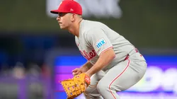 Otto Kemp #4 of the Philadelphia Phillies waits for the pitch during the fourth inning against the Miami Marlins at loanDepot park on June 17, 2025 in Miami, Florida.