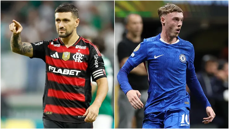 Flamengo star Giorgian De Arrascaeta and Cole Palmer #10 of Chelsea FC.