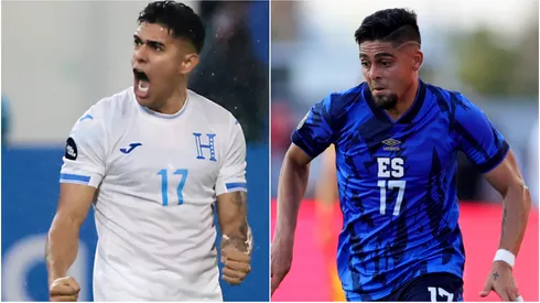 Luis Palma of Honduras and Jairo Henríquez #17 of El Salvador