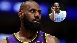 LeBron James looks on during an NBA regular season game with the Los Angeles Lakers.