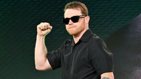 Canelo Alvarez speaks onstage during Fanatics Fest NYC 2025 at Javits Center on June 22, 2025 in New York City.